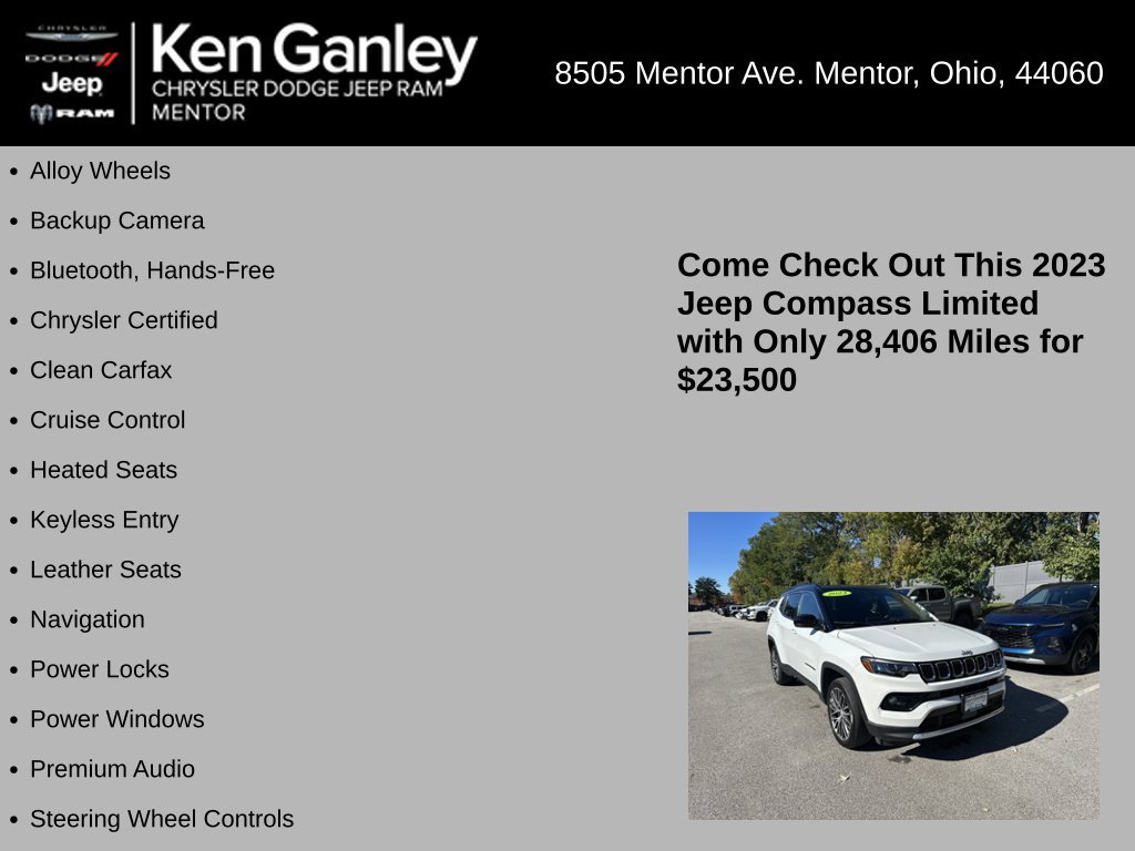 Used 2023 Jeep Compass Limited w/ Sun and Sound Group AWD/4WD image 5
