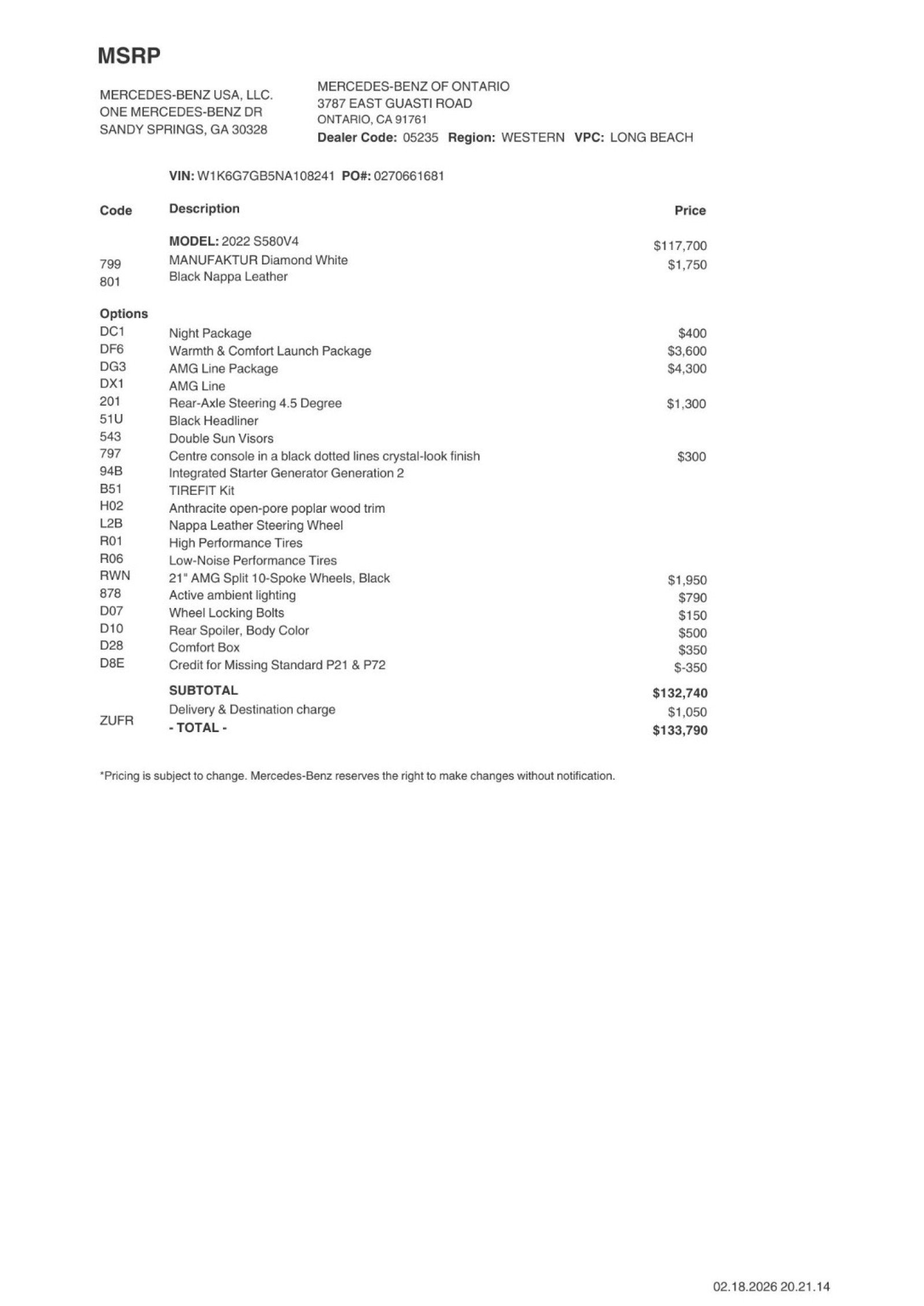 Used 2022 Mercedes-Benz S 580 4MATIC Sedan image 2