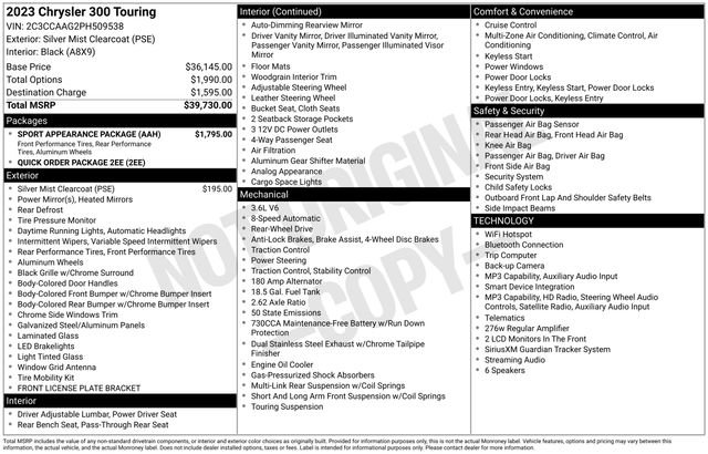 Used 2023 Chrysler 300 Touring w/ Sport Appearance Package RWD image 27