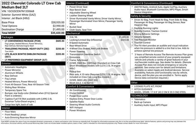 Used 2022 Chevrolet Colorado LT w/ LT Convenience Package image 3