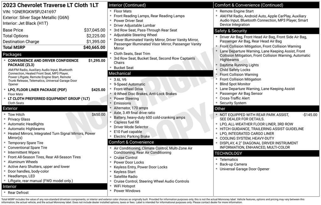 Used 2023 Chevrolet Traverse LT image 35