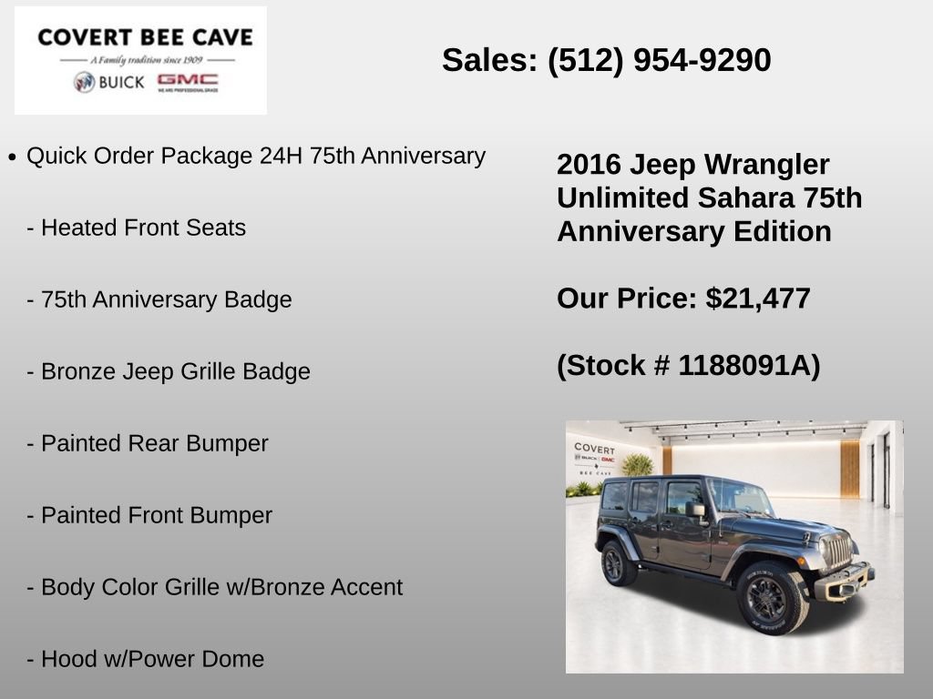 Used 2016 Jeep Wrangler Unlimited Sahara AWD/4WD image 13
