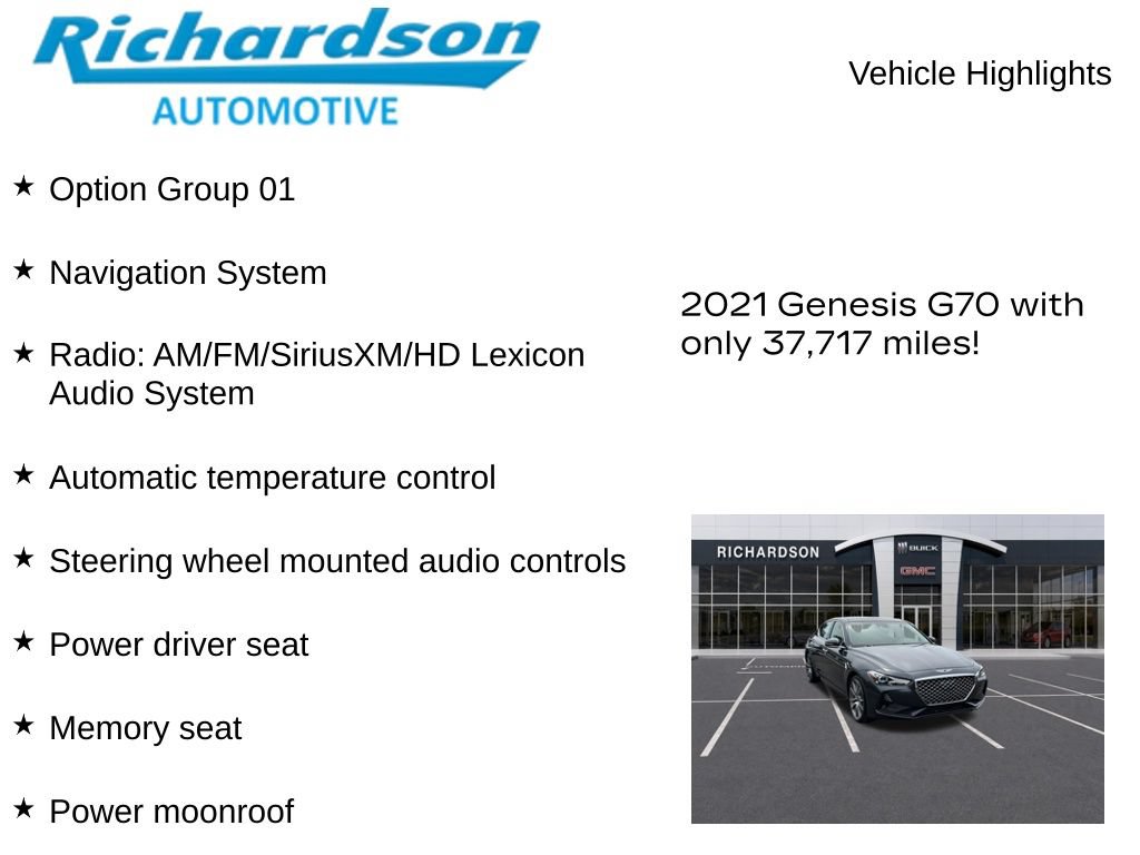 Used 2021 Genesis G70 3.3T AWD/4WD image 10