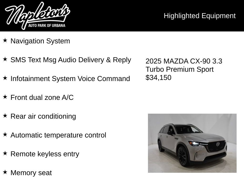 Used 2025 MAZDA CX-90 3.3 Turbo w/ Premium Sport Pkg image 15
