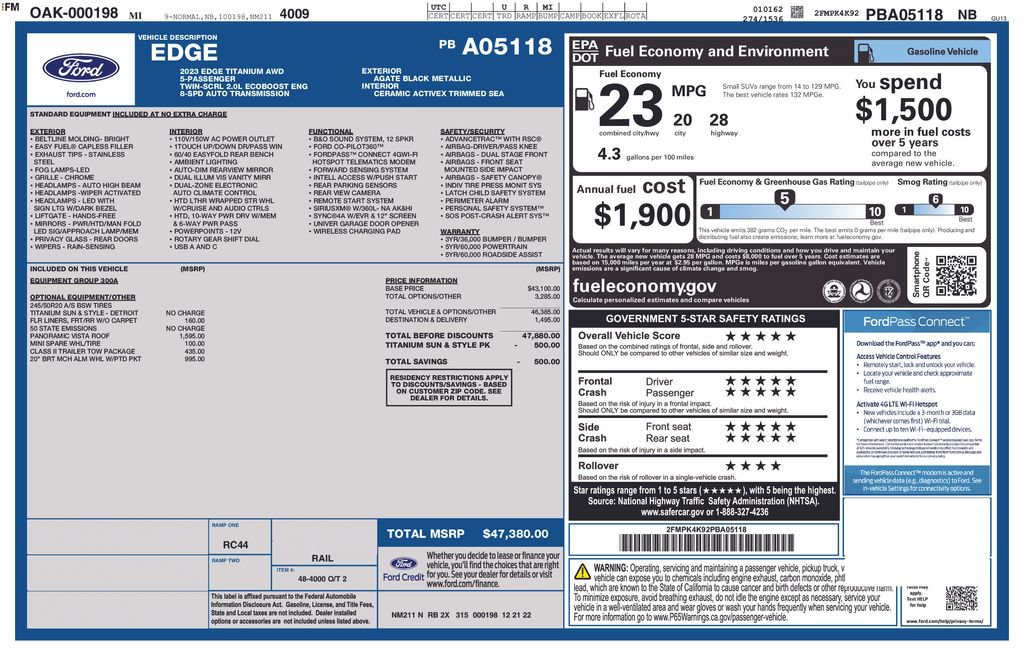 Used 2023 Ford Edge Titanium w/ Class II Trailer Tow Package AWD/4WD image 37