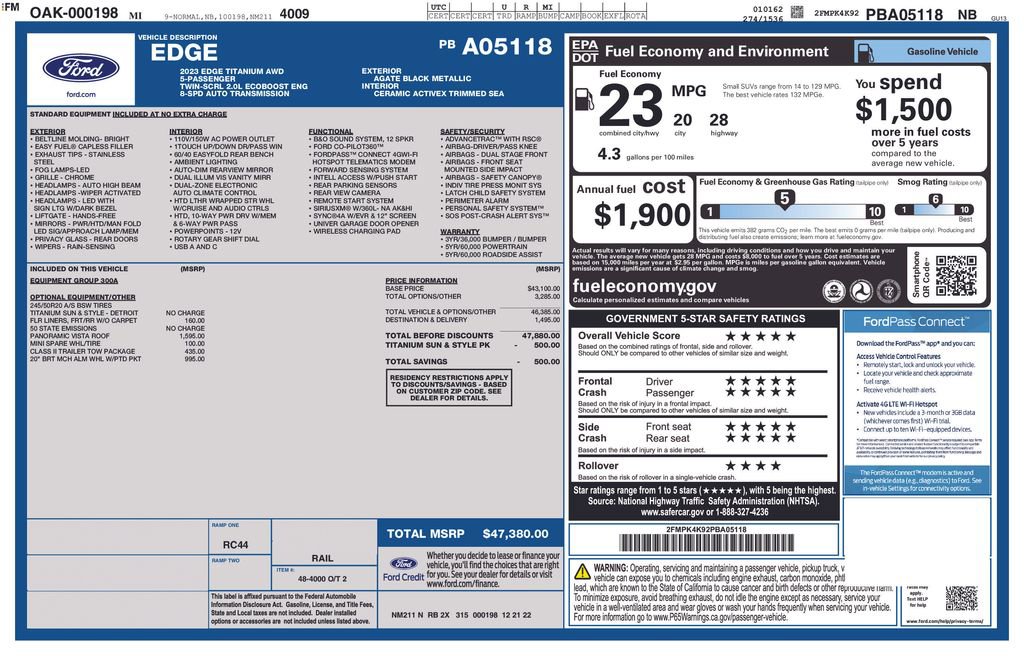 Used 2023 Ford Edge Titanium w/ Class II Trailer Tow Package AWD/4WD image 37