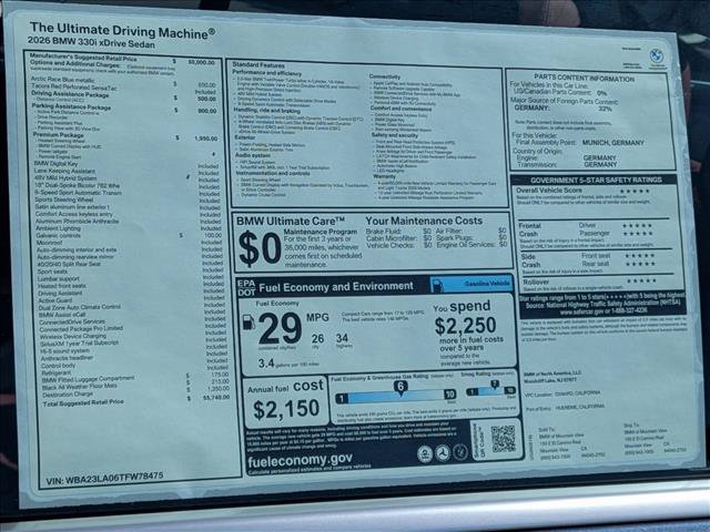 New 2026 BMW 330i xDrive Sedan w/ Premium Package AWD/4WD image 20