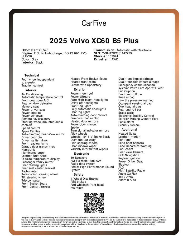 Used 2025 Volvo XC60 B5 Plus image 32