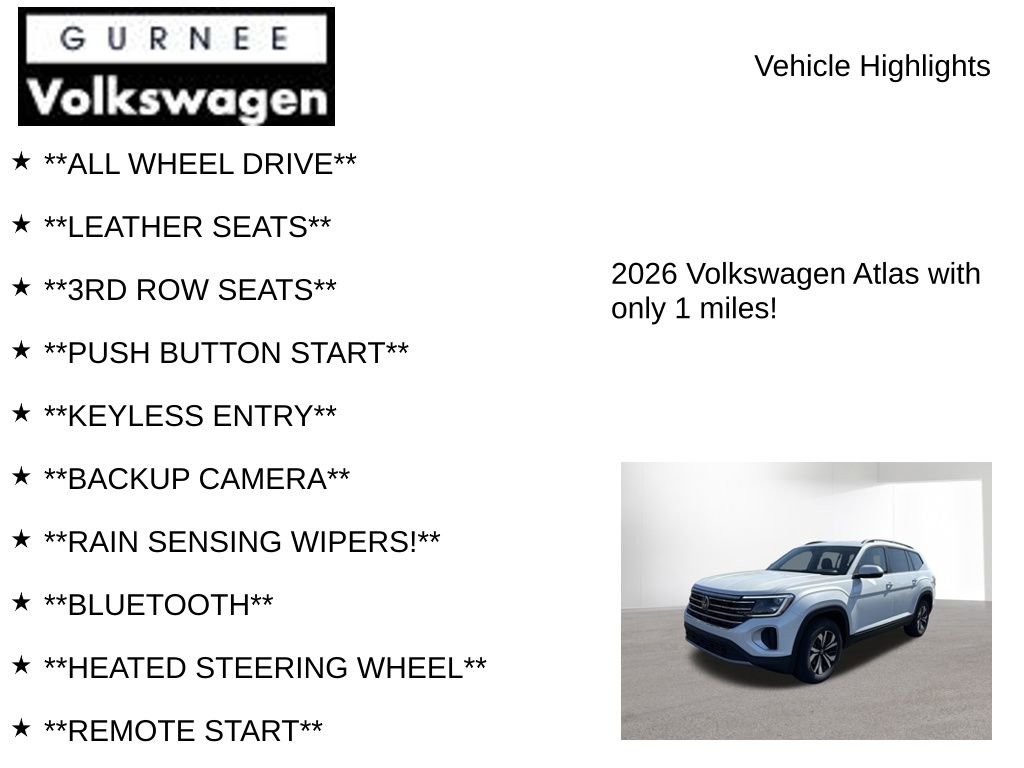 New 2026 Volkswagen Atlas SE image 7