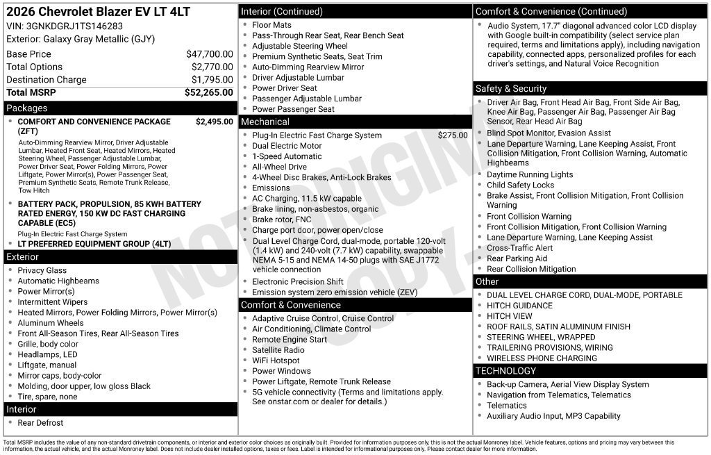 New 2026 Chevrolet Blazer EV LT AWD/4WD image 10