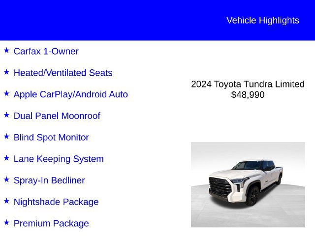 Used 2024 Toyota Tundra Limited AWD/4WD image 2