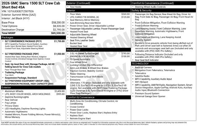 New 2026 GMC Sierra 1500 SLT w/ SLT Convenience Package AWD/4WD image 4