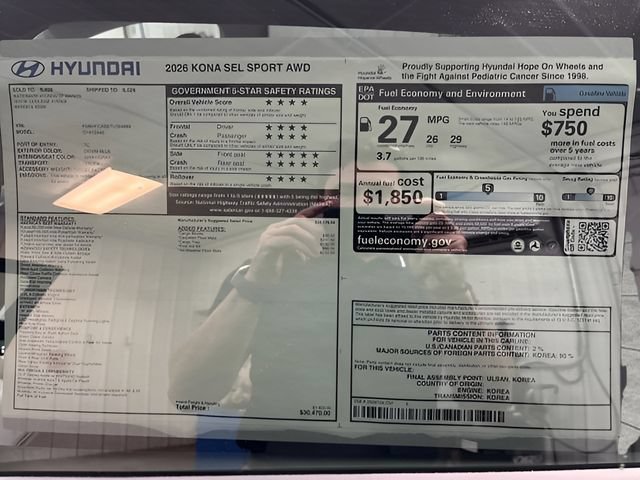 New 2026 Hyundai Kona SEL Sport AWD/4WD image 31