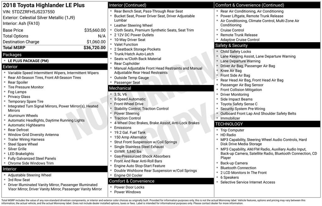 Used 2018 Toyota Highlander Plus FWD image 5