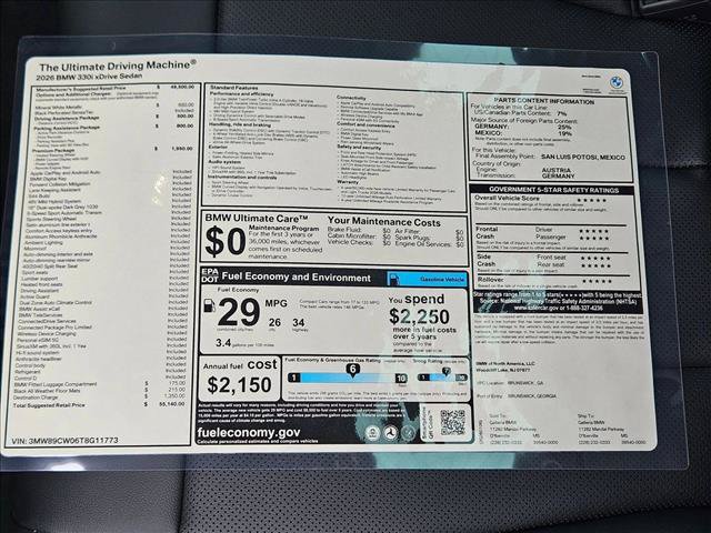 Used 2026 BMW 330i xDrive Sedan w/ Premium Package AWD/4WD image 17