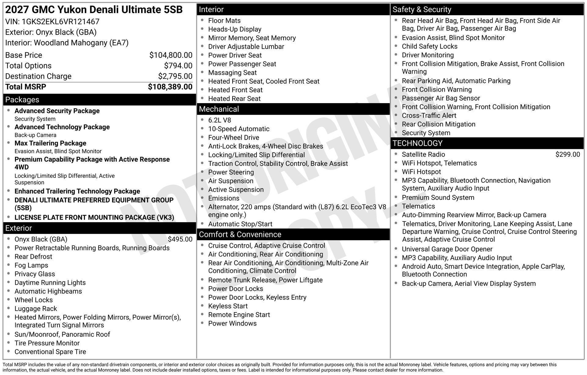 New 2027 GMC Yukon Denali Ultimate AWD/4WD image 3