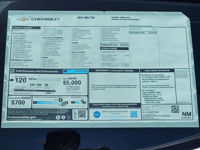 New 2027 Chevrolet Bolt RS FWD image 17