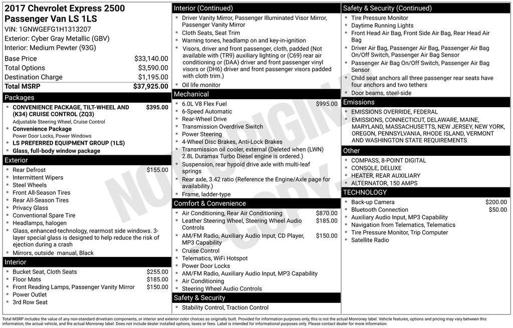 Used 2017 Chevrolet Express 2500 LS image 28