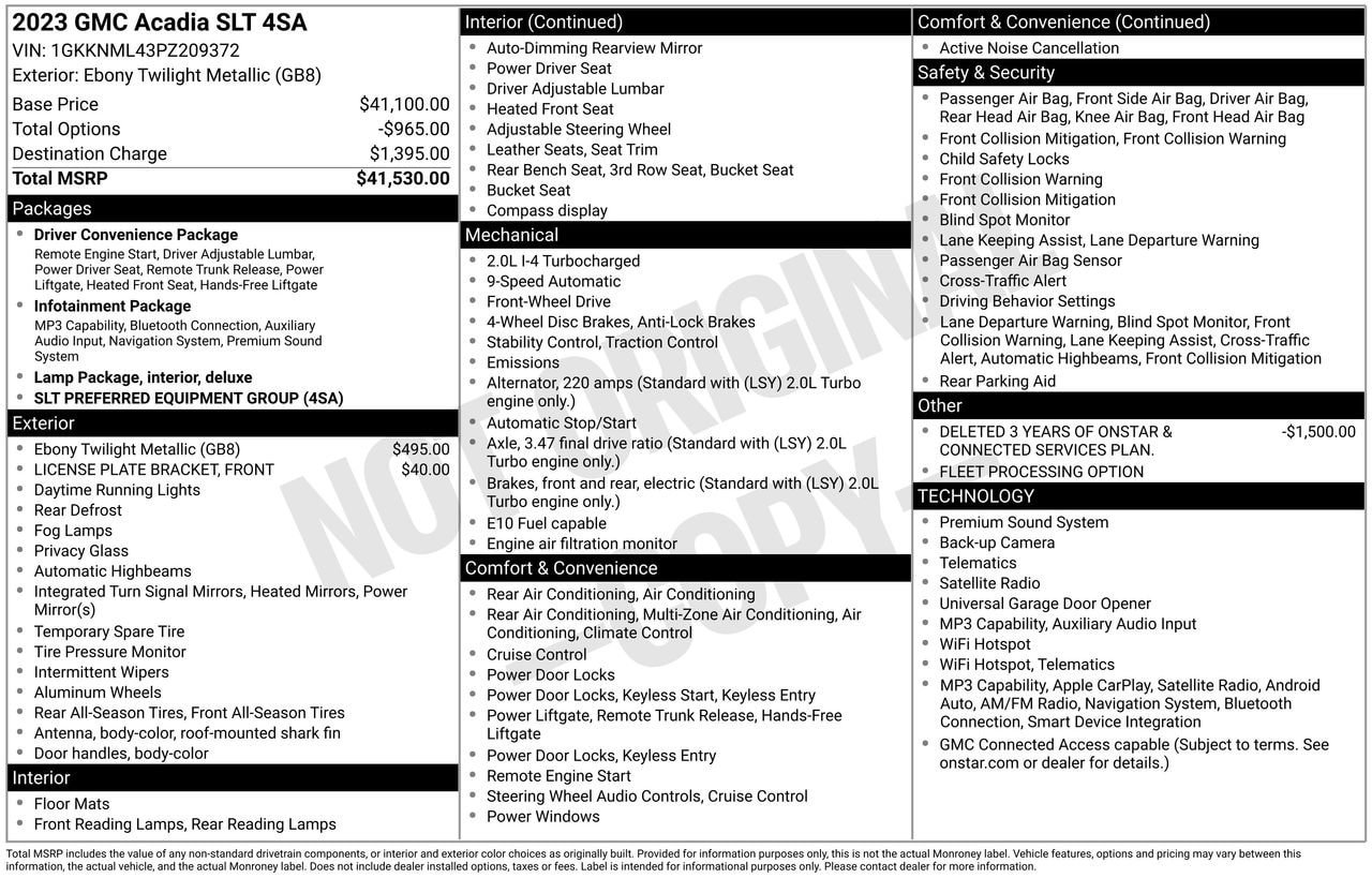 Certified 2023 GMC Acadia SLT FWD image 28