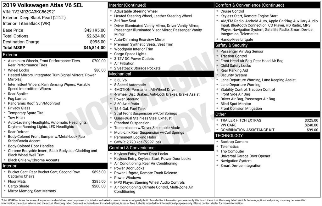 Used 2019 Volkswagen Atlas SEL image 7