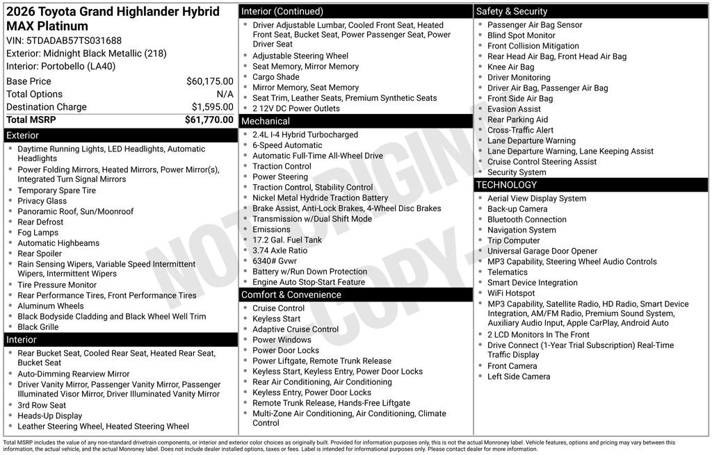 Used 2026 Toyota Grand Highlander AWD Hybrid image 25