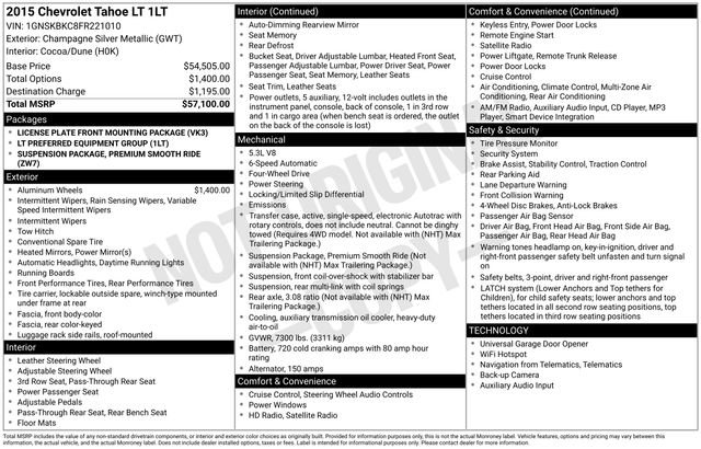 Used 2015 Chevrolet Tahoe LT image 2