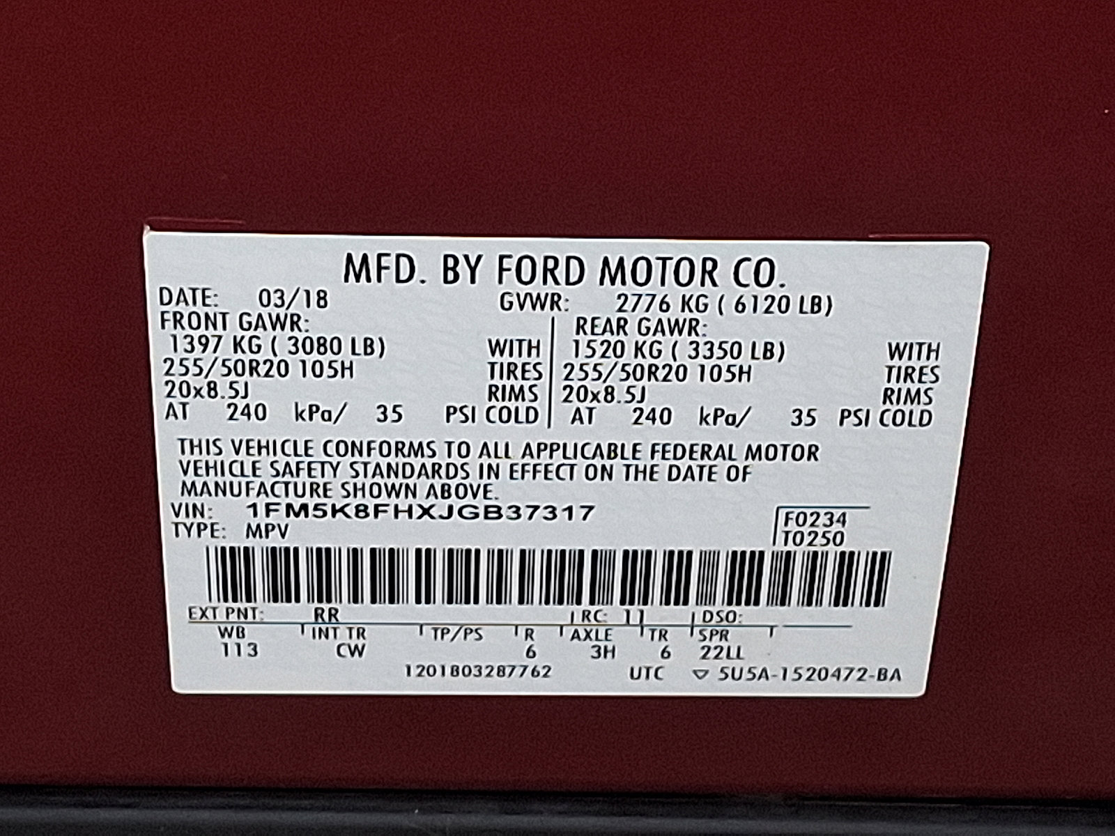 Certified 2018 Ford Explorer Limited w/ Equipment Group 301A image 27