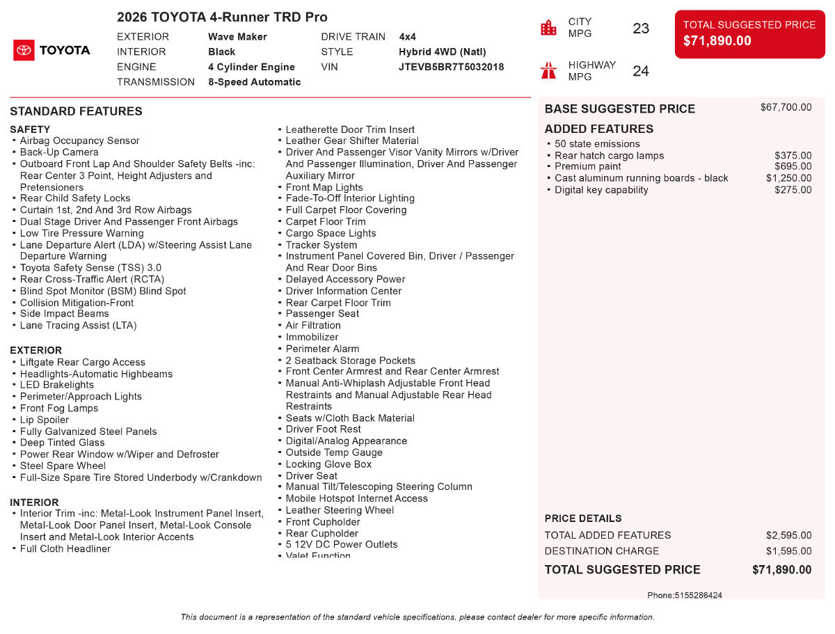 Used 2026 Toyota 4Runner TRD Pro AWD/4WD image 3