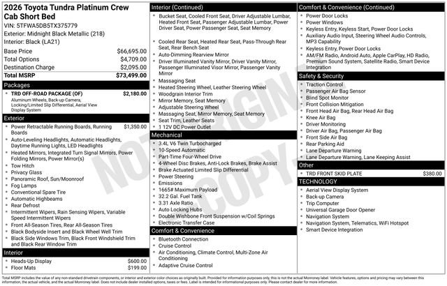 New 2026 Toyota Tundra Platinum w/ TRD Off-Road Package image 4