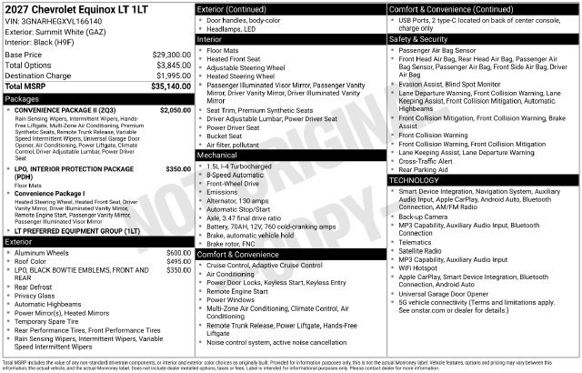 New 2027 Chevrolet Equinox LT w/ Convenience Package II FWD image 36
