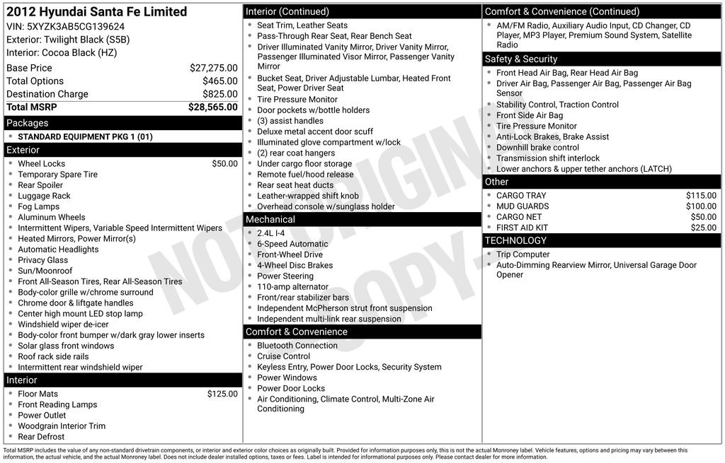 Used 2012 Hyundai Santa Fe Limited image 2