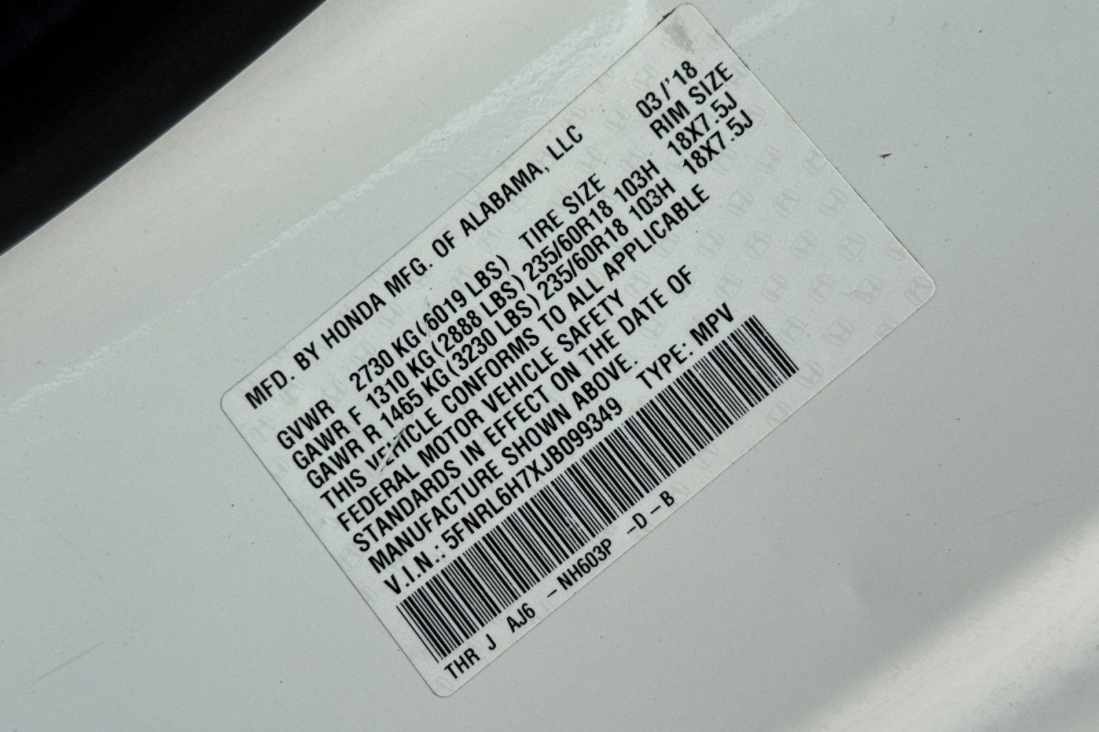 Certified 2018 Honda Odyssey EX-L image 31