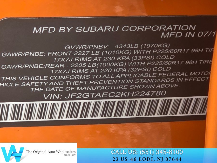 Used 2019 Subaru Crosstrek 2.0i Premium w/ Eyesight System AWD/4WD image 27