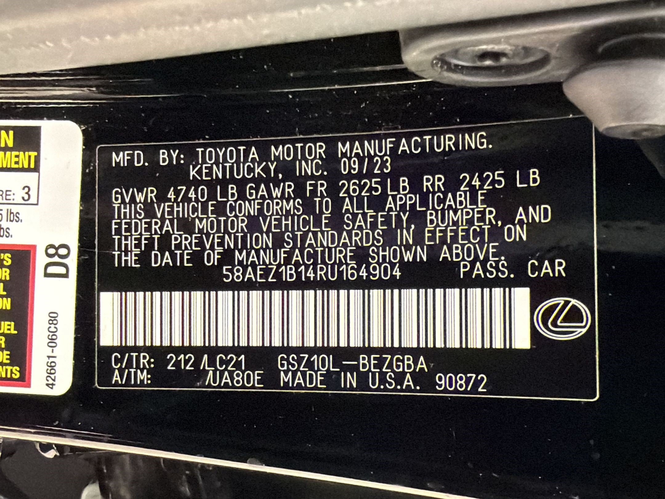 Used 2024 Lexus ES 350 w/ Accessory Package (Z1) FWD image 18