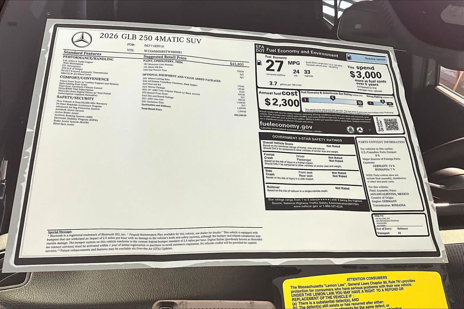 New 2026 Mercedes-Benz GLB 250 4MATIC image 18