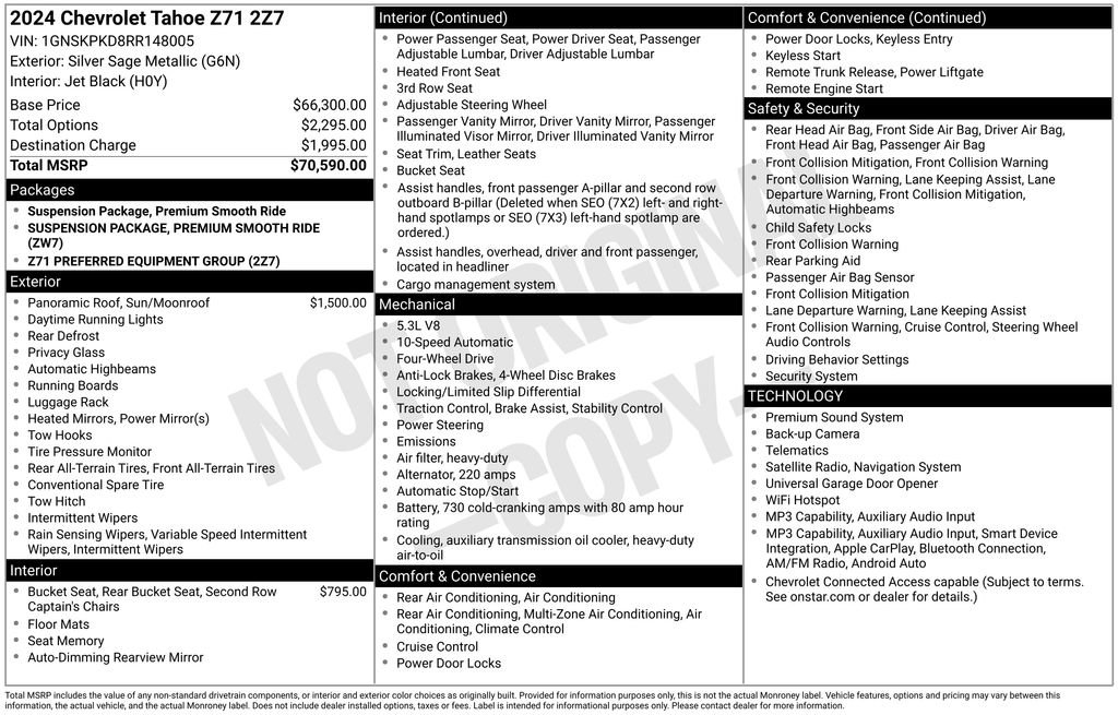 Certified 2024 Chevrolet Tahoe Z71 AWD/4WD image 30