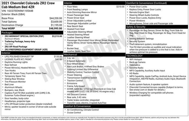Used 2021 Chevrolet Colorado ZR2 w/ ZR2 Midnight Special Edition AWD/4WD image 18