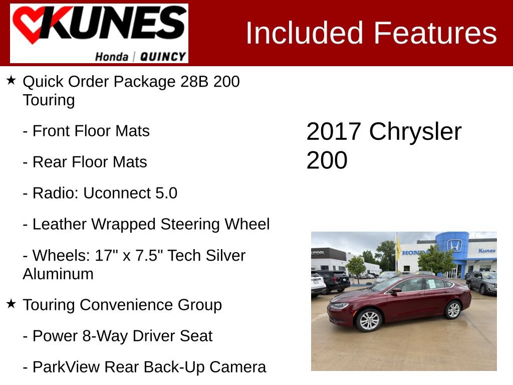 Used 2017 Chrysler 200 LX w/ Touring Convenience Group FWD image 2