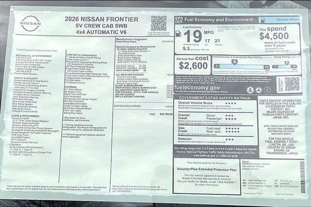 New 2026 Nissan Frontier SV image 13