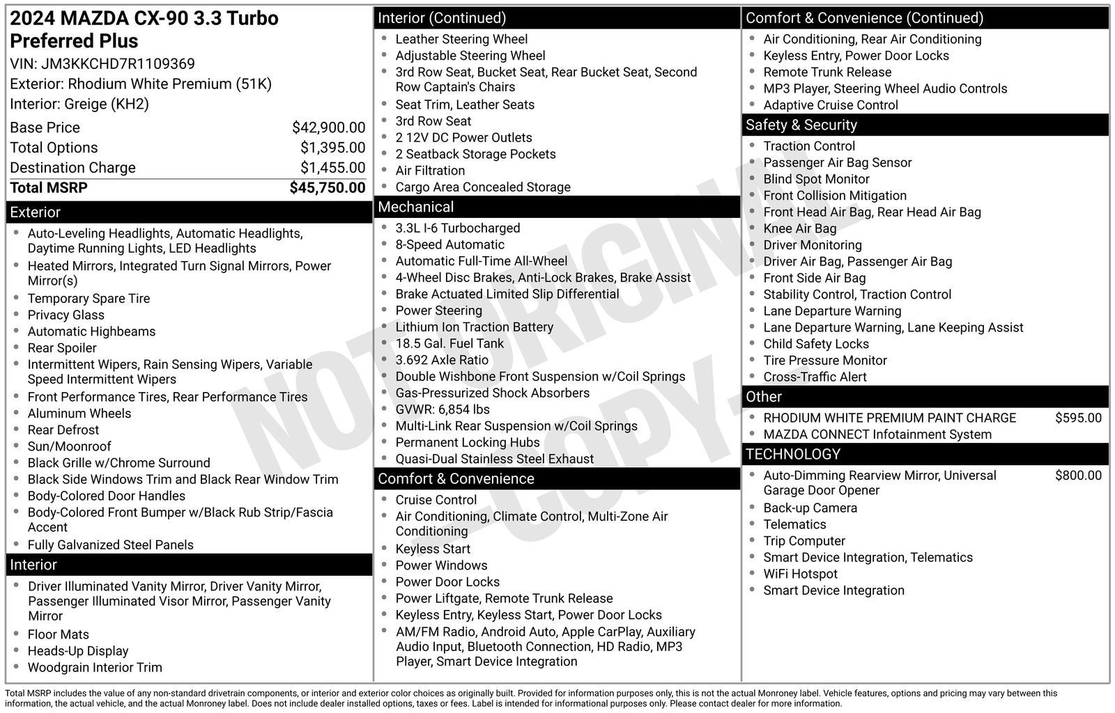 Used 2024 MAZDA CX-90 3.3 Turbo w/ Preferred Plus image 37