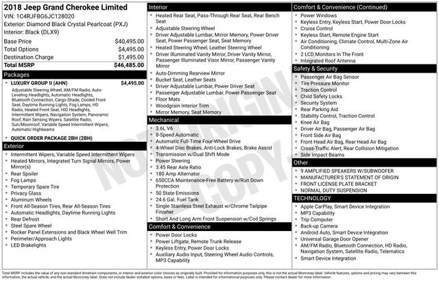 Used 2018 Jeep Grand Cherokee Limited w/ Luxury Group II image 38