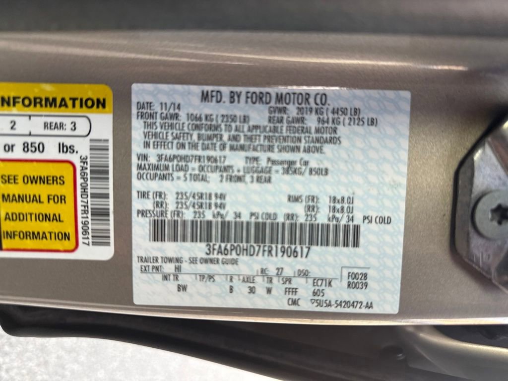 Used 2015 Ford Fusion SE w/ Equipment Group 202A image 27