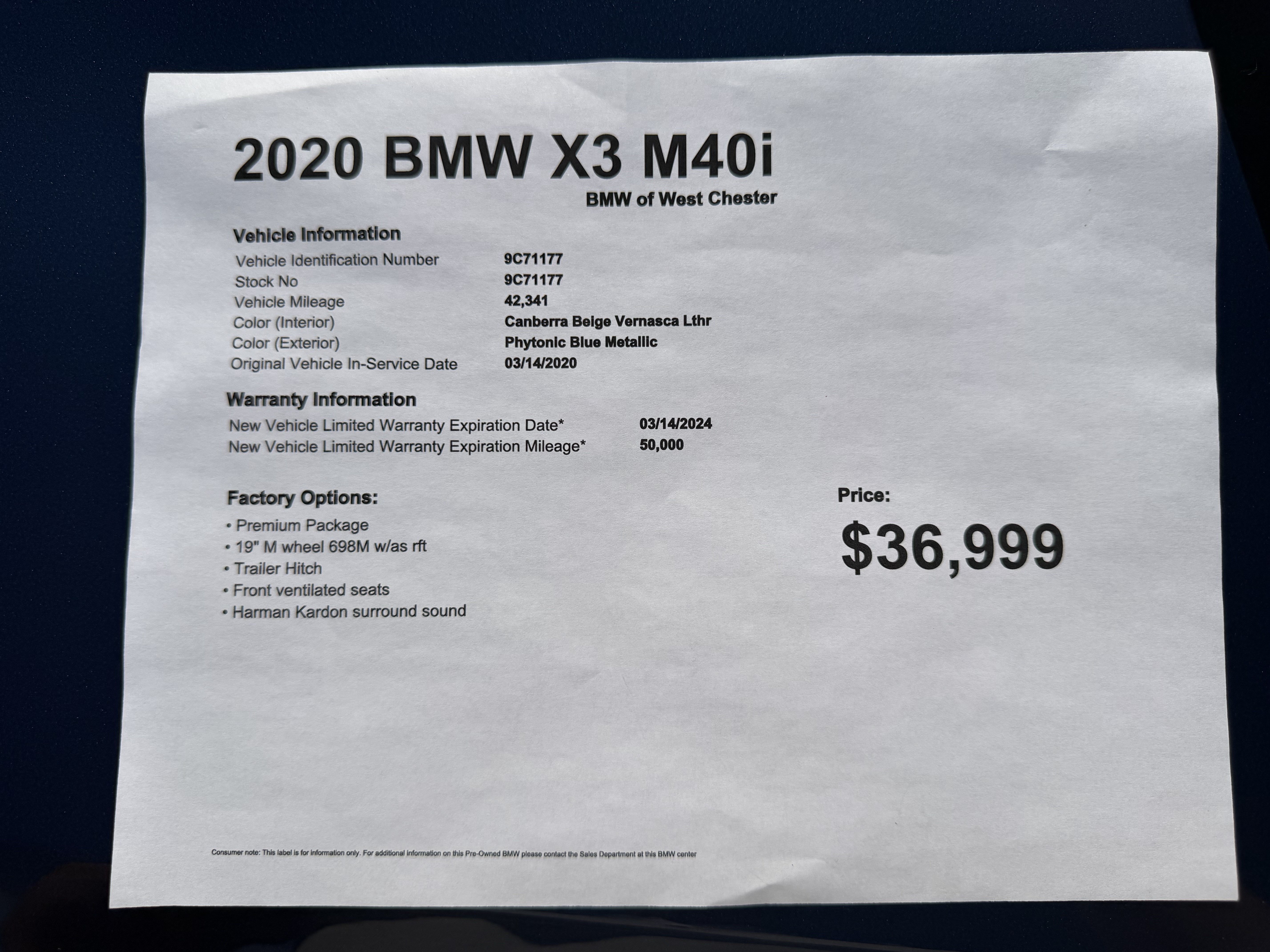 Used 2020 BMW X3 M40i w/ Premium Package AWD/4WD image 20