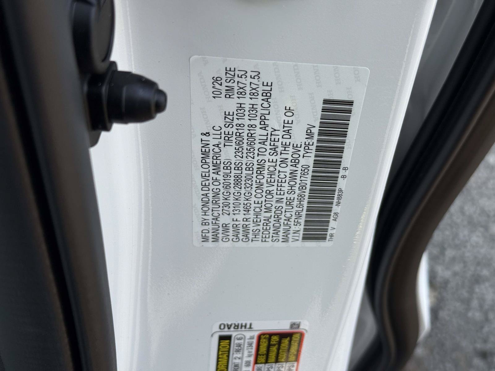 New 2027 Honda Odyssey EX-L image 20