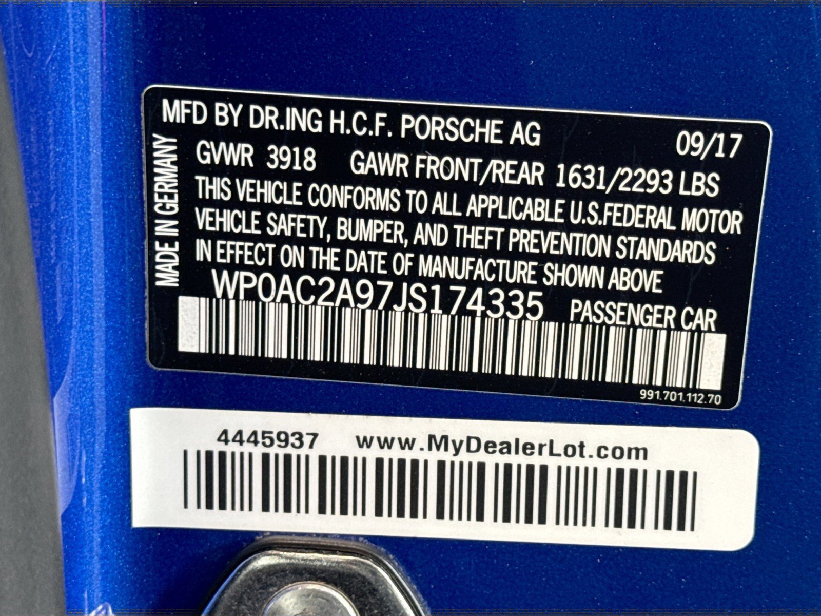 Certified 2018 Porsche 911 GT3 image 26