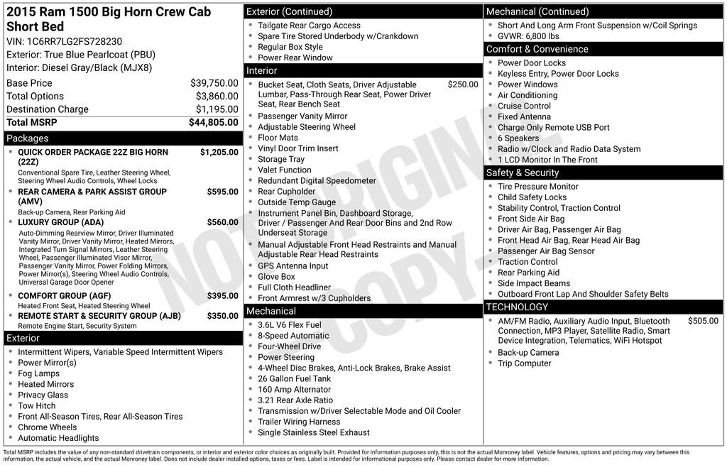 Used 2015 RAM 1500 Big Horn image 6