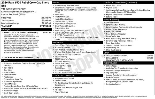 New 2026 RAM 1500 Rebel w/ Rebel Level 2 Equipment Group image 17