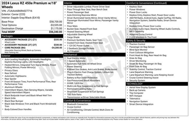 Used 2024 Lexus RZ 450e Premium w/ Accessory Package (Z1) image 32