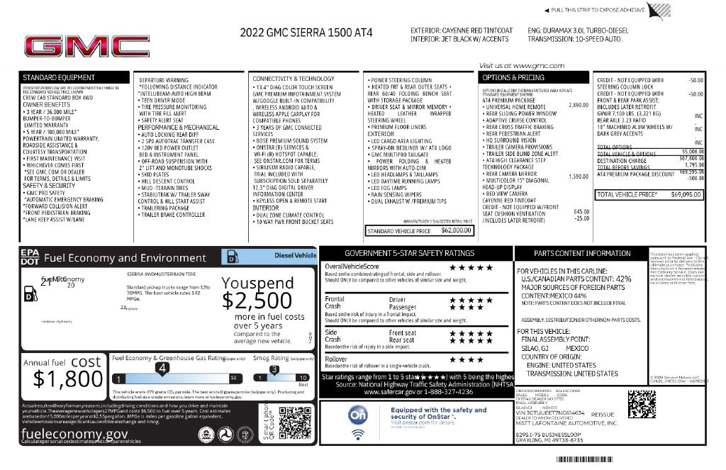 Used 2022 GMC Sierra 1500 AT4 w/ AT4 Premium Package AWD/4WD image 12
