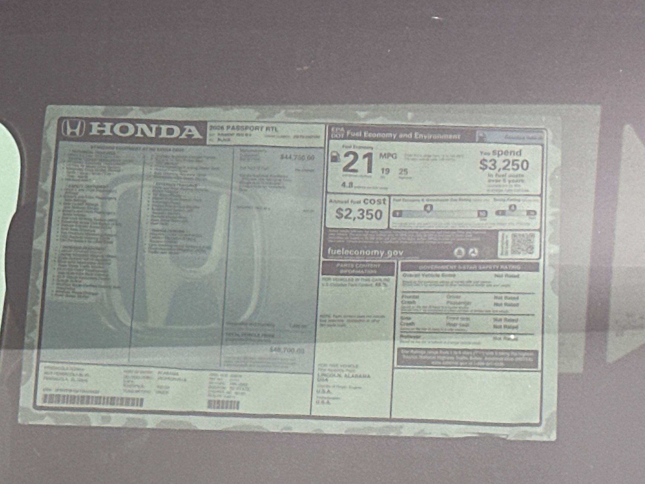 New 2026 Honda Passport RTL image 20